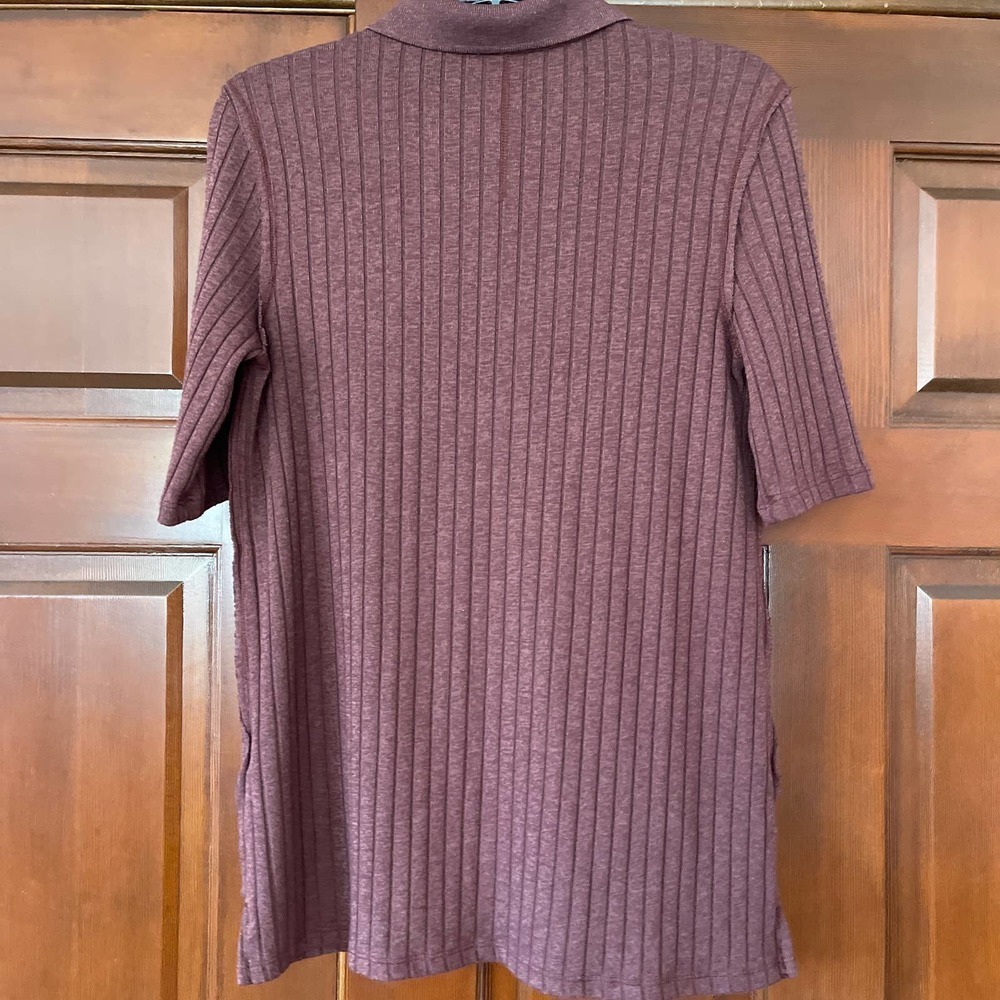 Free people raw edge 3 button ribbed polo - Picture 6 of 7